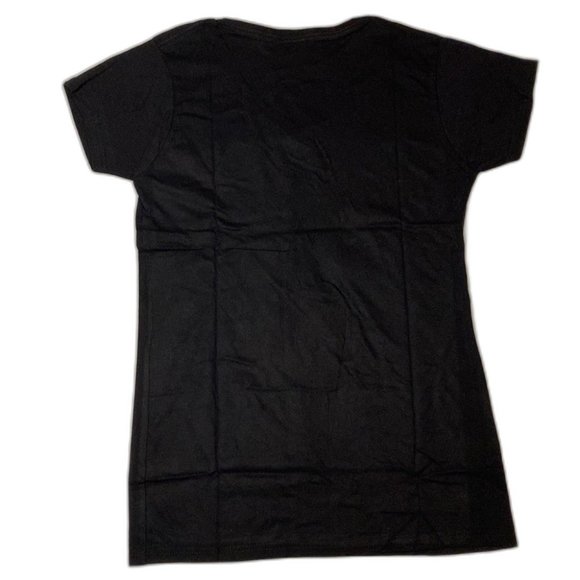 Rapdom Graphic V Neck T Shirt Black Women Size Large - Picture 2 of 6